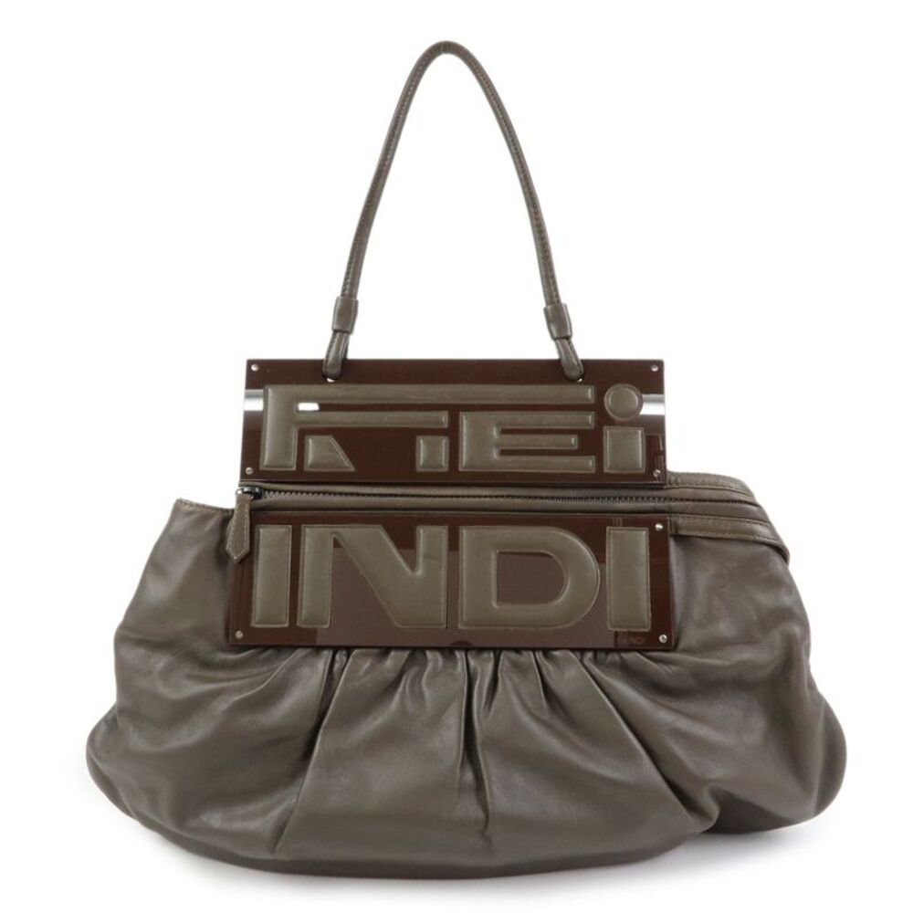 Fendi To You Snakeskin Brown Leather Handbag